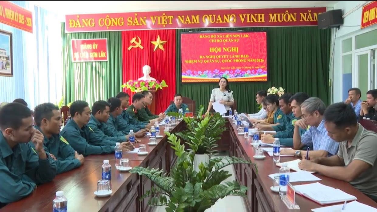 Xã Liên Sơn Lắk ra nghị quyết thực hiện nhiệm vụ quân sự, quốc phòng năm 2026